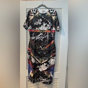 ASOS Multicolor Floral and Geometric Midi Dress